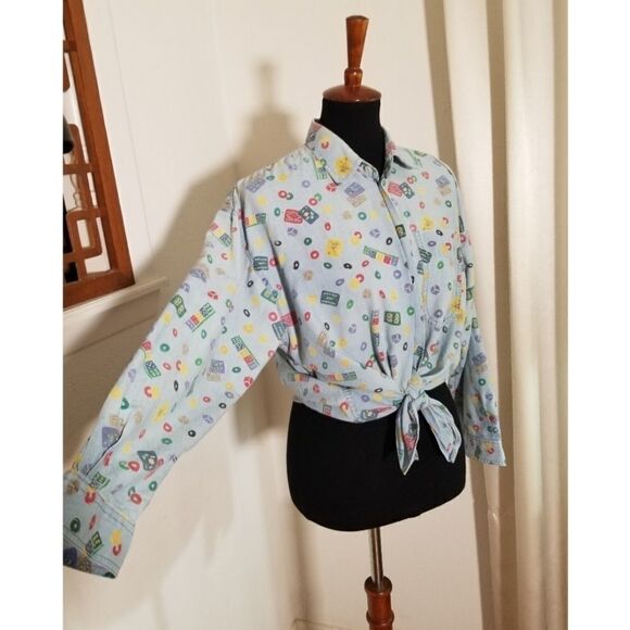 Vintage Grandmas 90's Casino Denim Shirt - Picture 2 of 6